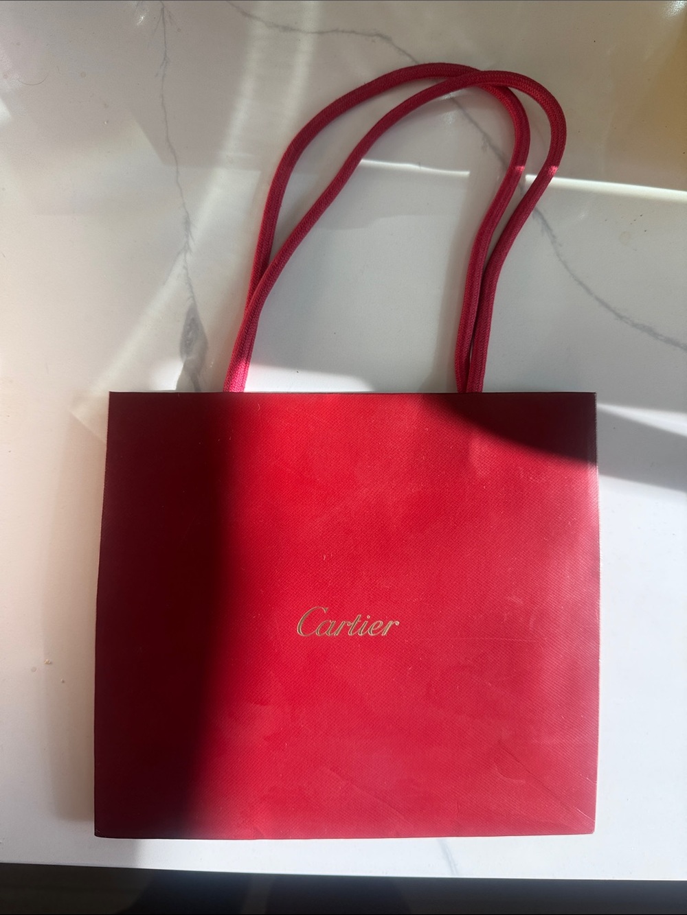 Cartier Red Gift Tote with Gold Logo